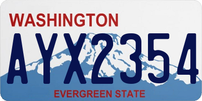 WA license plate AYX2354