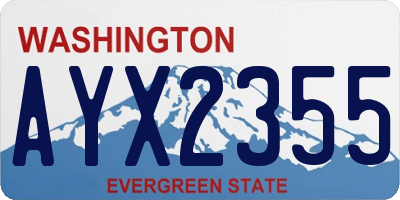 WA license plate AYX2355