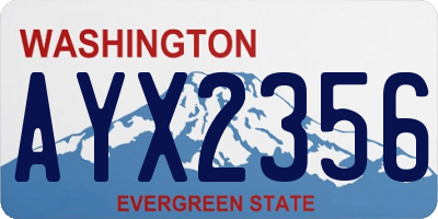 WA license plate AYX2356