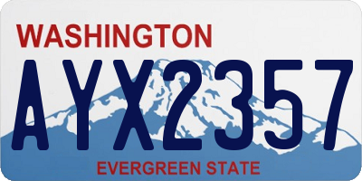 WA license plate AYX2357