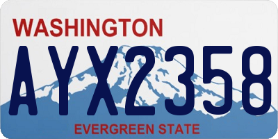 WA license plate AYX2358