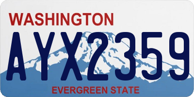 WA license plate AYX2359