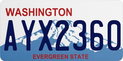 WA license plate AYX2360