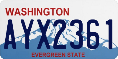 WA license plate AYX2361