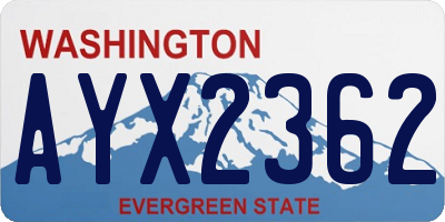 WA license plate AYX2362