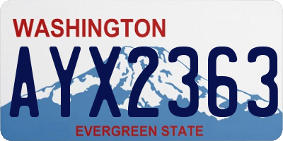 WA license plate AYX2363