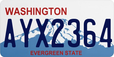 WA license plate AYX2364