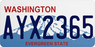 WA license plate AYX2365