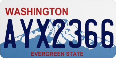 WA license plate AYX2366