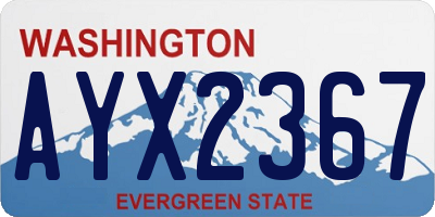 WA license plate AYX2367