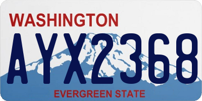 WA license plate AYX2368