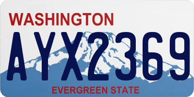 WA license plate AYX2369