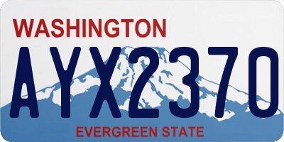 WA license plate AYX2370