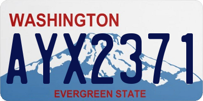 WA license plate AYX2371