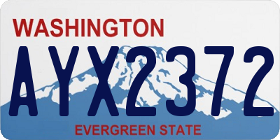 WA license plate AYX2372