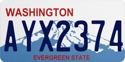 WA license plate AYX2374