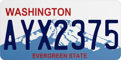 WA license plate AYX2375