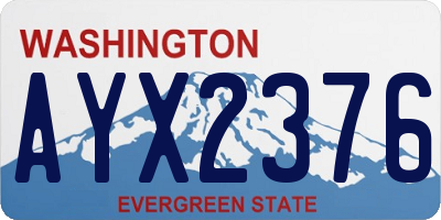 WA license plate AYX2376