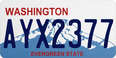 WA license plate AYX2377