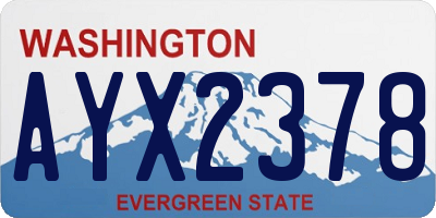 WA license plate AYX2378