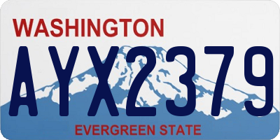 WA license plate AYX2379