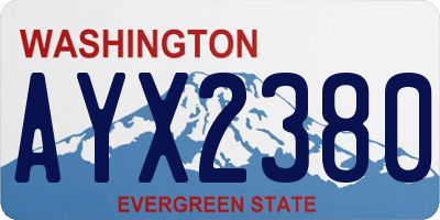 WA license plate AYX2380