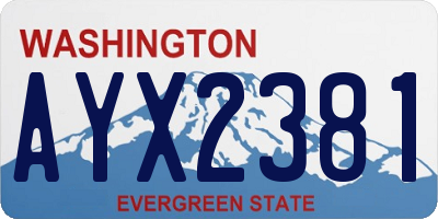 WA license plate AYX2381