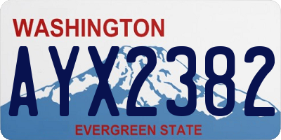 WA license plate AYX2382