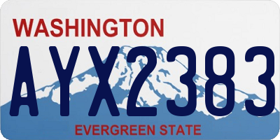 WA license plate AYX2383