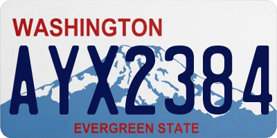 WA license plate AYX2384