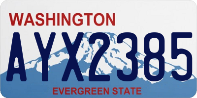 WA license plate AYX2385