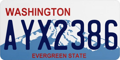 WA license plate AYX2386