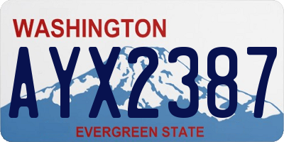 WA license plate AYX2387