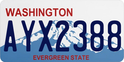 WA license plate AYX2388