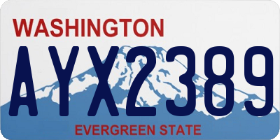 WA license plate AYX2389