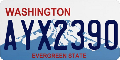 WA license plate AYX2390