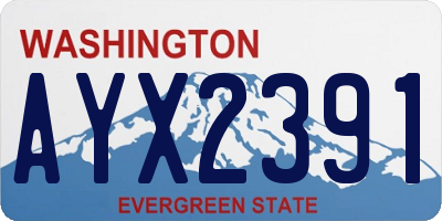 WA license plate AYX2391