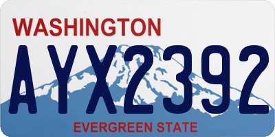 WA license plate AYX2392