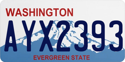 WA license plate AYX2393