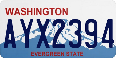 WA license plate AYX2394