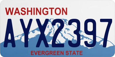 WA license plate AYX2397