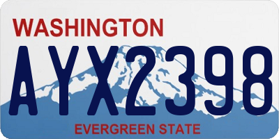 WA license plate AYX2398