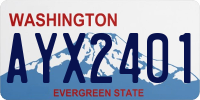 WA license plate AYX2401