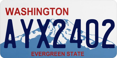 WA license plate AYX2402