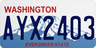 WA license plate AYX2403