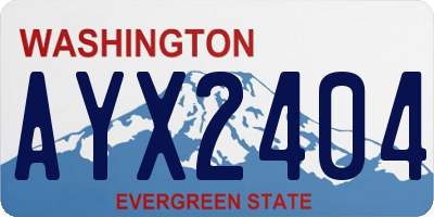 WA license plate AYX2404