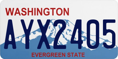 WA license plate AYX2405