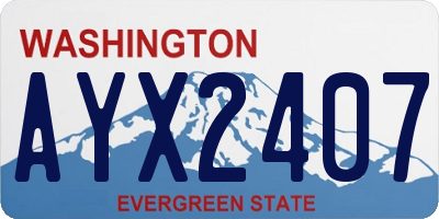 WA license plate AYX2407