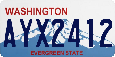 WA license plate AYX2412