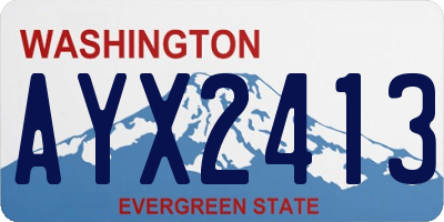 WA license plate AYX2413